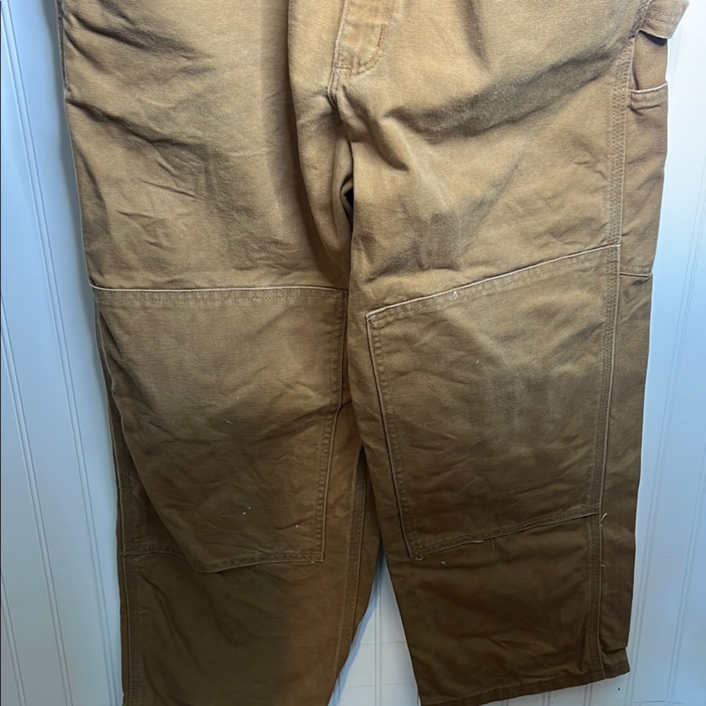 Carhartt R01 Tan Bib Overalls Size 37”X27.5” - Picture 4 of 11